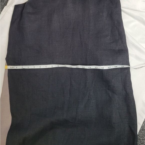 LINEN reversible dress black and gray sleeveless ankle lagenlook maxi S - Picture 8 of 9